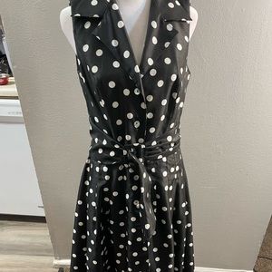 Polka dot retro vintage rockabilly swing dress black and white Jess new girl 6